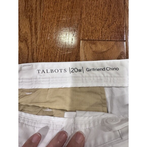 Talbots Womens 20W White Super Soft Mid Rise Straight Leg Weekend Chino Pant NEW - Picture 2 of 6